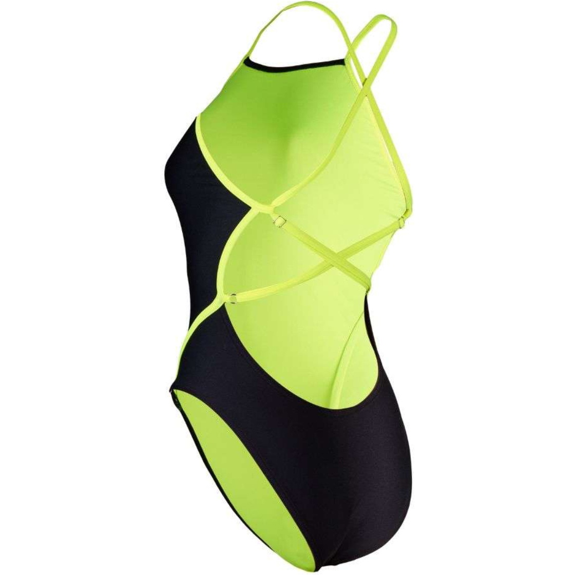 2025 Aquasphere Womens Essential Diamond Back Adjustable Swim Suit SW4730107 - Black / Yellow